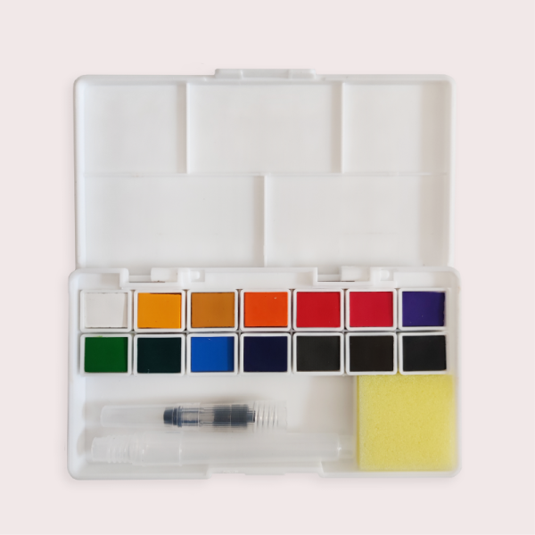 14Colours OEM high quality kids drawing water-based solid transparent watercolor painting set