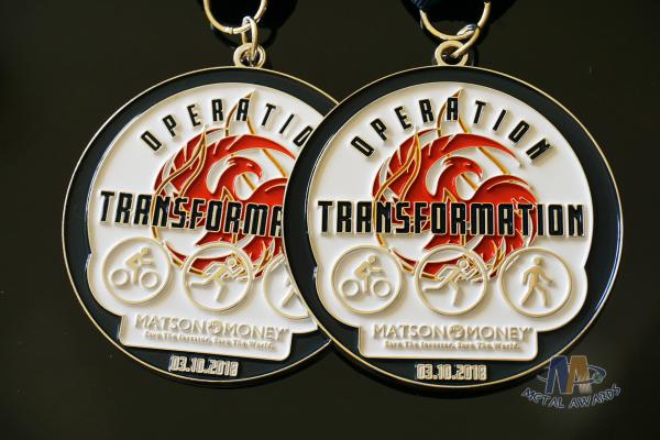 Riding Running Walking Sports Trophies And Medals Casting Mold And Navy Blue Ribbon
