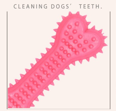 All-Season Pet Durable Nature Rubber Puppy Interactive Molar Bone Shape Toothbrush Stick Teeth Clean TPR Treat Training Dog Bit Chew Toy