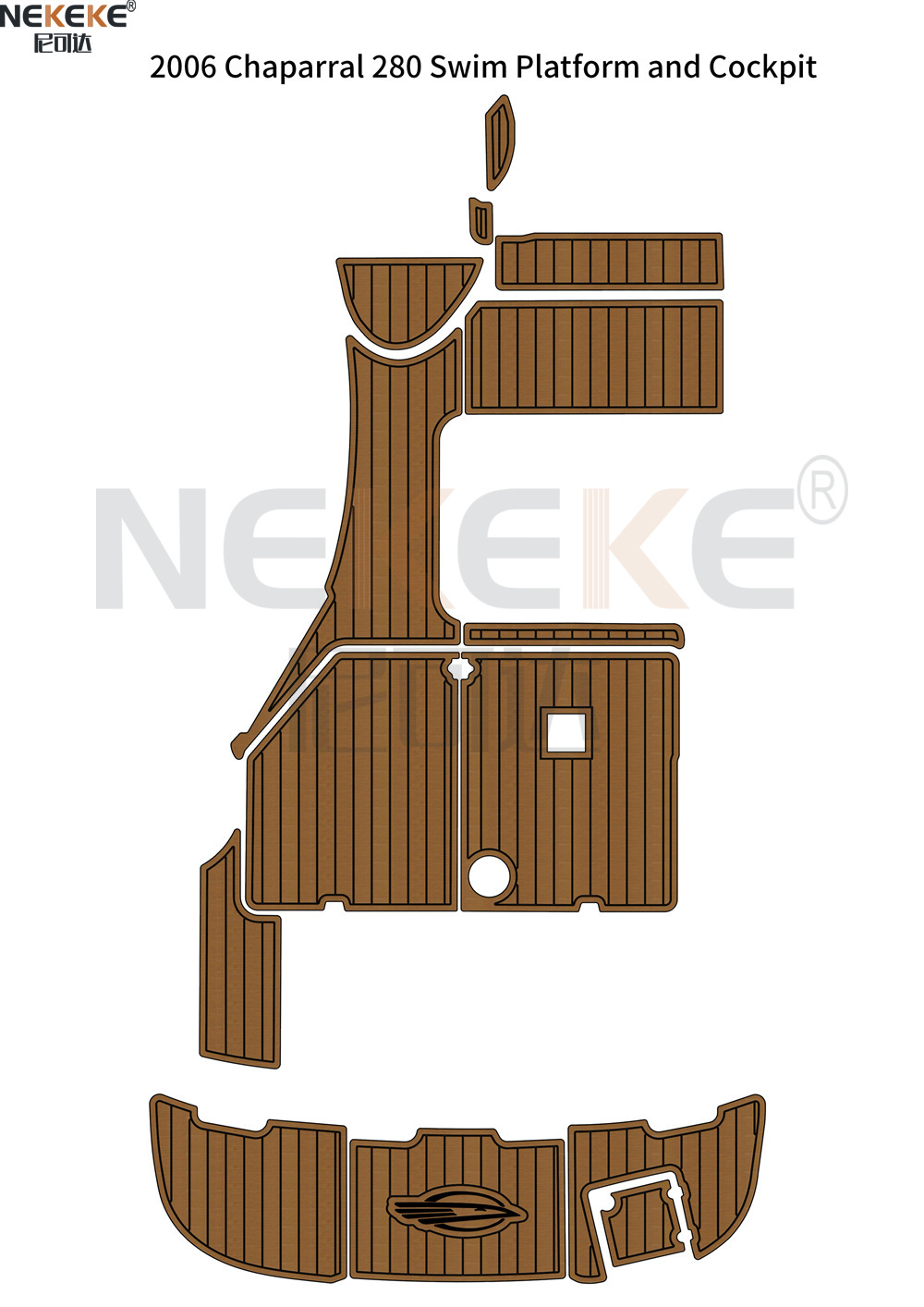 2006 Chaparral 280 Swim Platform Cockpit EVA Faux Teak Deck Flooring Marine Mat Pad