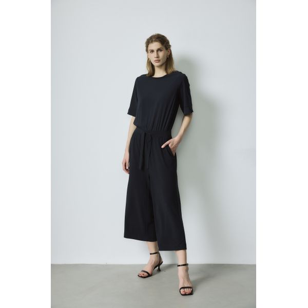 Solid Color Black Loungewear Jumpsuit XS - XL Size Ladies Pyjamas Sets