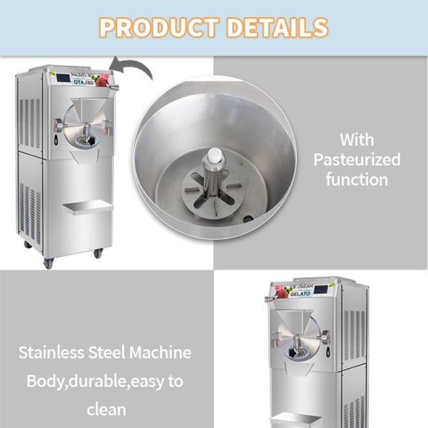 Commercial Batch Frozen Vertical Ice Cream Machine Frozen Catering Event Ice Cream Machine for Sale Brazilian Acai Freezer