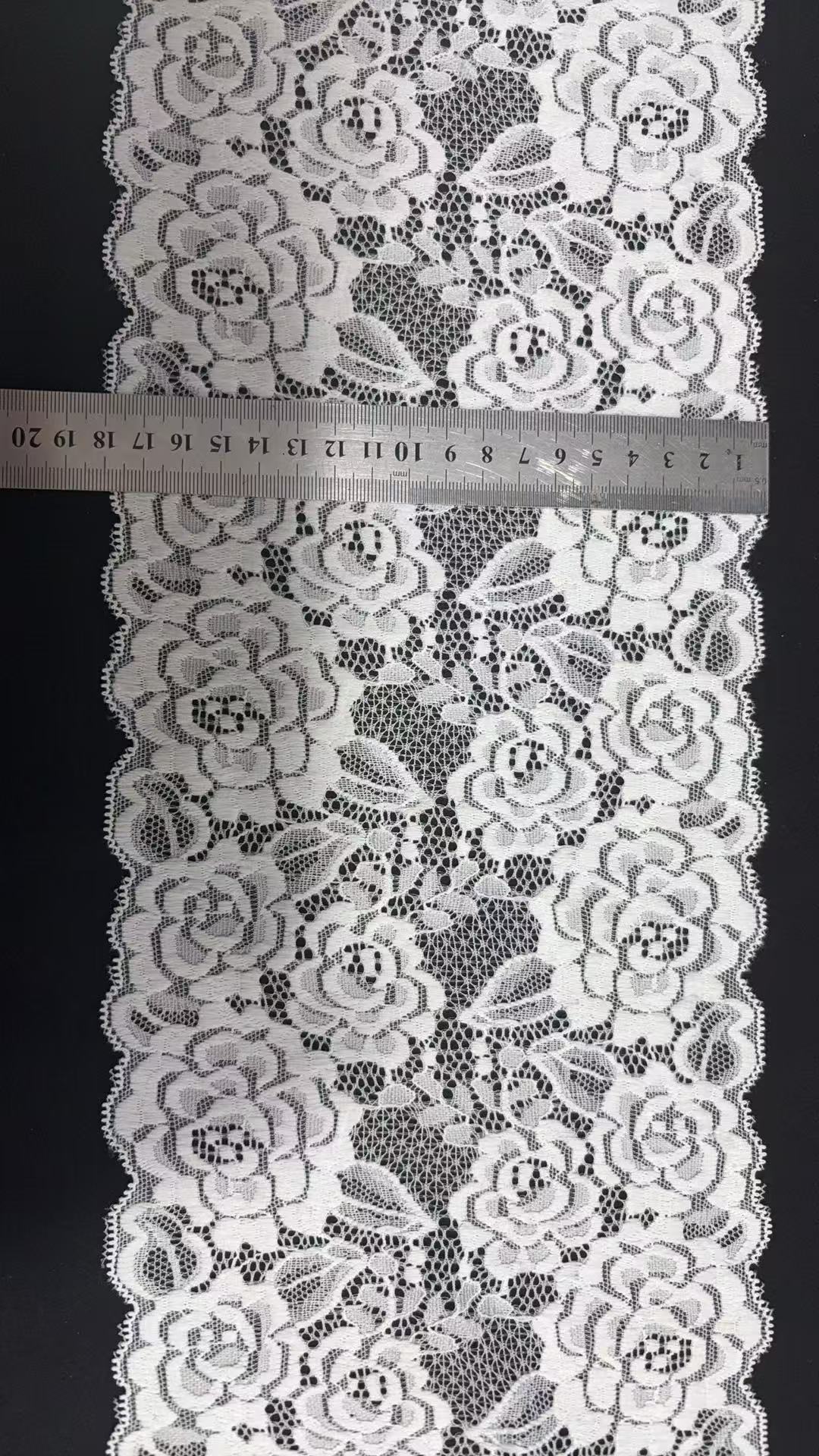 18CM Retro Vintage Hollow Bloom Elastic Lace Edging Premium Spandex Trim for Luxury Lingerie, Maxi Formal Dresses & Sofa Textile Handcraft