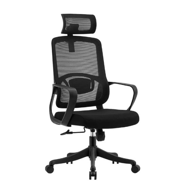 A2302B High Back Executive Black Mesh Swivel Caster Wheels Office Chair