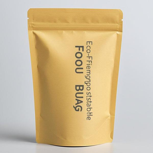 Eco-Friendly Compostable Food Bag - Biodegradable Kraft Paper Composite Pouch for Bakery/Candy