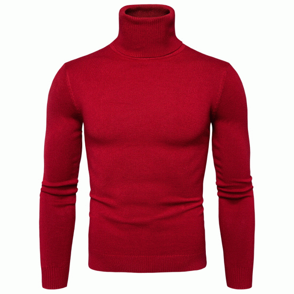 2022 Men's Solid Color Sweater with Two Lapels and High Elastic Material Function