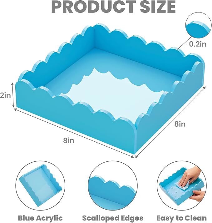 Durable Square Acrylic Tray With Non Porous Glossy Surface  8
