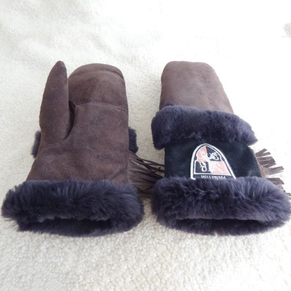 Ski Leather Mitten Gloves Mitten Top Layer Suede Touch Screen Customized Size