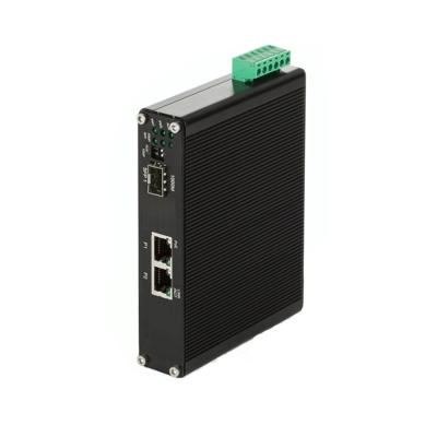 O porto 2 endurecido RJ45 + 1 - mova o interruptor industrial do ponto de entrada dos ethernet de SFP, 1x 1000Base-FX SFP
