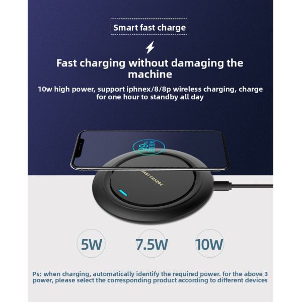 15W Mini Desk Earphone Phone Induction Charger With Type C Port PD Function