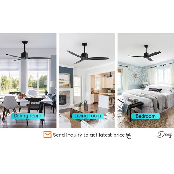 Vento padrão 52 polegadas ventilador de teto com controle remoto e 6 velocidades Mofo privado NO