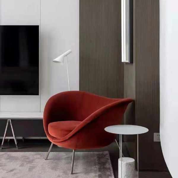Metal Legs MOYI Scandinavian Design Velvet Sofa Blue Leisure Chairs Modern Home Furniture Luxury Occasional Seating