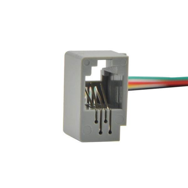 ANYO Small Electrical Connectors RJ11 Wired Phone Modular Jack 616E 4P4C With Gold Plating