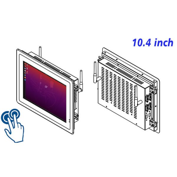 10.4-Inch Rear-Mount Linux Touch Screen for Industrial HMI Panels and Control Systems