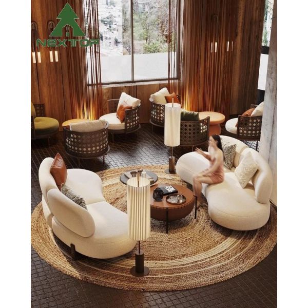 OEM ODM Hotel Lobby Furniture Exquisite Waiting Area Negotiation Sofa Set