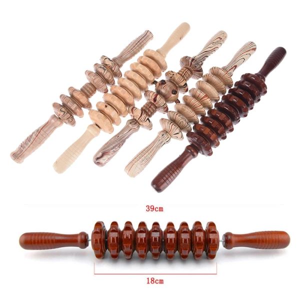 Ручка ролика массажа SGS 39CM 18CM деревянная для иглоукалывания тела