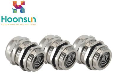 NPT 3 / 8 Nickel Plated Brass Electric Waterproof Cable Gland T Type Long Life