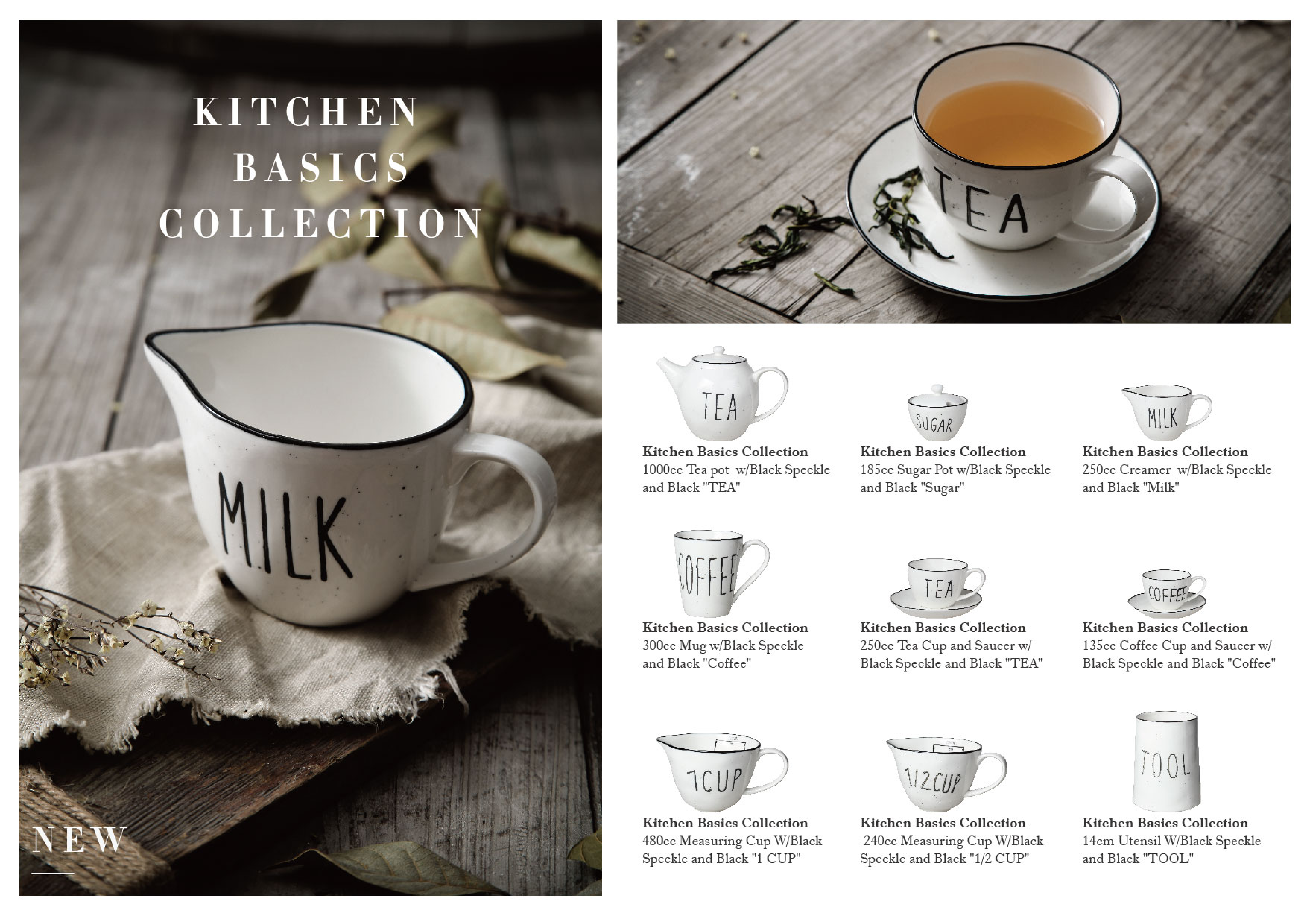 Simple Speckled 1000cc Pot Porcelain Ceramic Cup Tea Set