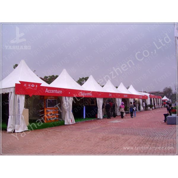 White Fabric Top Outdoor Event Tent , Aluminum Profile Hard Glass Wall Tent