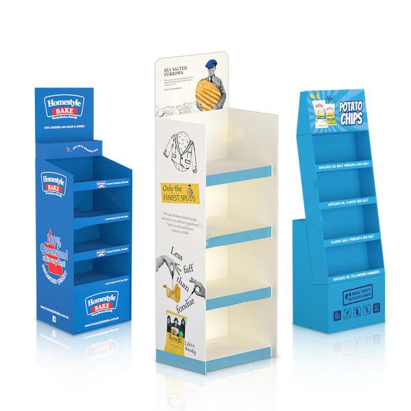 Gloss Custom Display Stands Racks Lamination Retail Store Floor Display Racks For Promotion