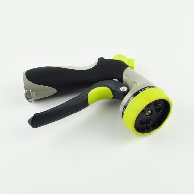 8 Way Water Spray Gun Nozzle Plastic Soft Grip Variable Flow Control