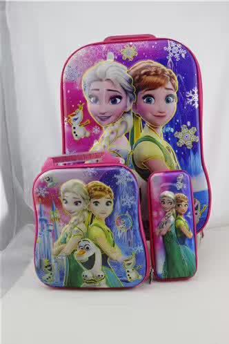 Hot sale 6D Kids Trolley 3 pcs / trolley school bags / children travel bags