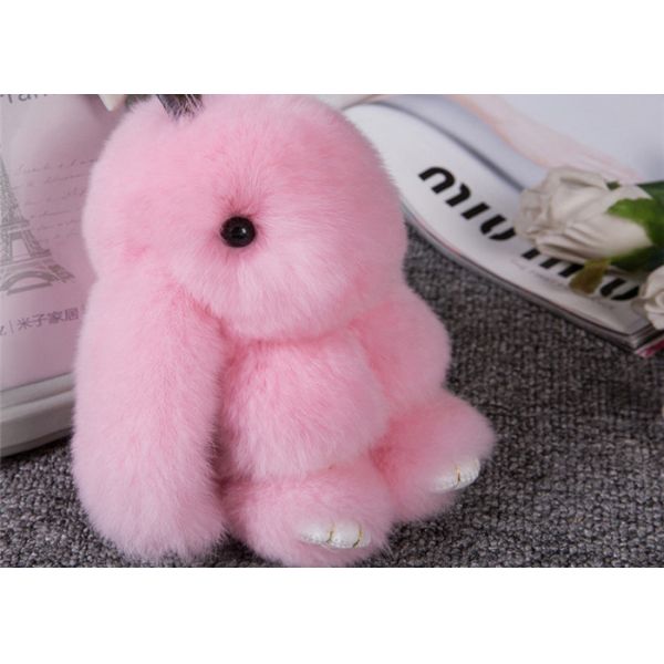 Кролик пушистое Кейчайн с подгонянным цветом, кольцом для ключей кролика зайчика 30г