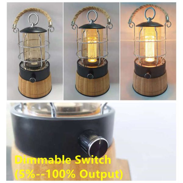 5W 200 Lumens Dimmable Rechargeable LED Camping Lantern Outdoor