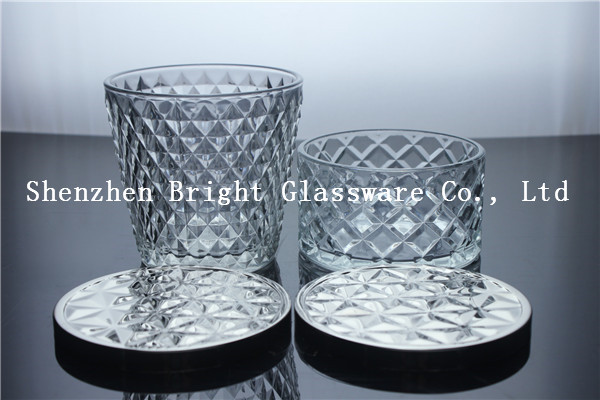 Luxury Glass Candle Holder with lid, cheap glass water cup