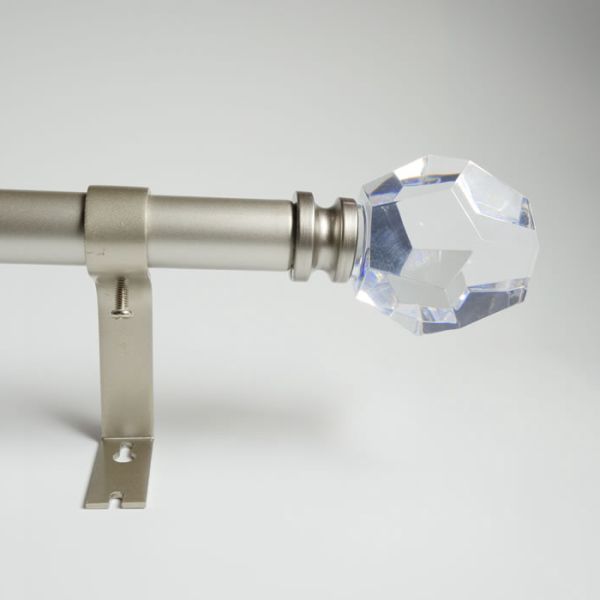 KIEI EP1006 Curtain Finial Hardware Precision Manufacturing Curtain Rod Hot Sale Luxury Adjustable Crystal