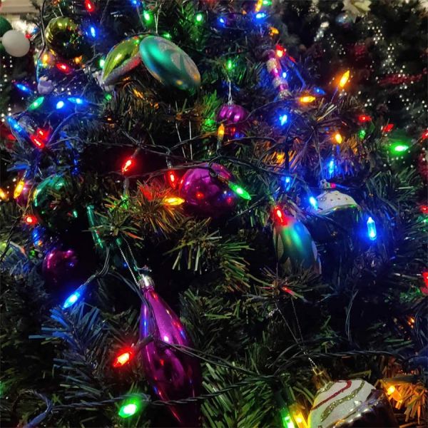 Christmas Lights Indoor Outdoor Mini Halloween String Light 120V Certified Green Wire Lights for Xmas Tree Patio Holiday