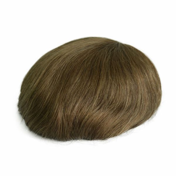 Natural Lace PU Men Toupee for 100% Human Hair Man Weave Wigs Hairpieces Unit Patch System