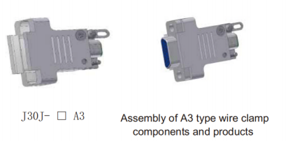 Micro Rectangular Connector 1.27mm Mini D Connectors J30J-100TJS-A3 With A3 Wire Clamp