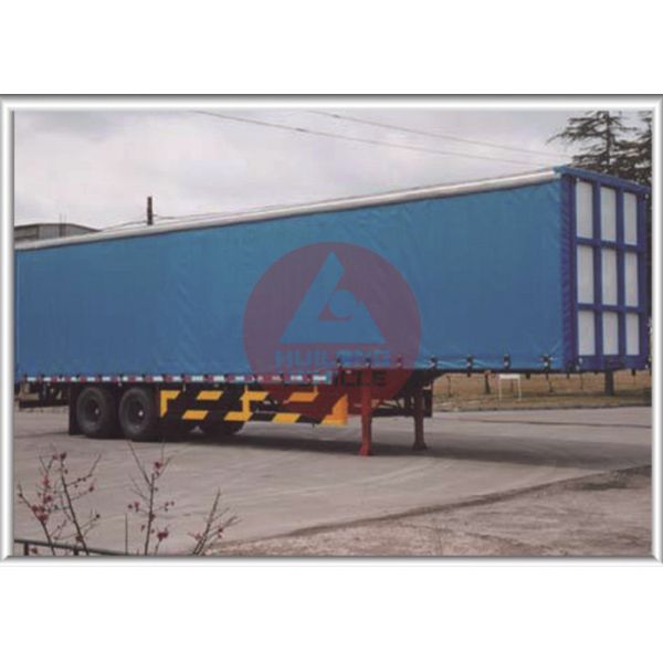 Blue Color Curtain Side Flatbed PVC Tarpaulin High Strength Steel Structure High Strength Cord Fabric