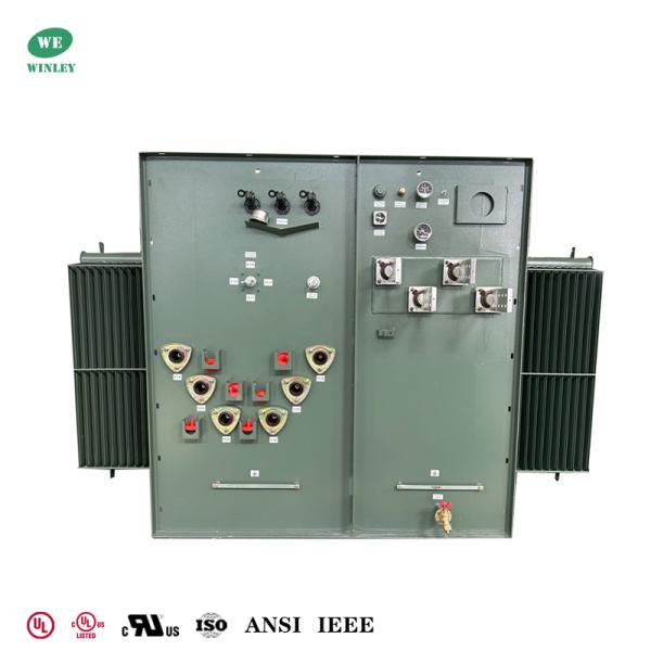 UL Listed 2.5 MVA Three Phase Pad Mounted Transformer 2500KVA Oil-Immersed 12470V To 400V ANSI/IEEE Standards