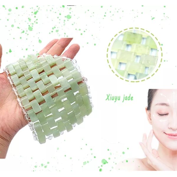 16*9cm Eco-friendly Natural Jade Facial Mask and Rose Quartz Face Eye Mask Beauty Essential Double Pack