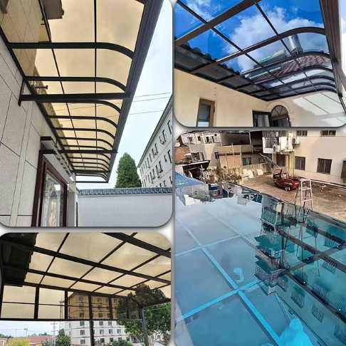 Protective PE Film Covered On Both Sides Polycarbonate Hollow Sheet Twin Wall Panel Lightweight Durable Impact Resistant
