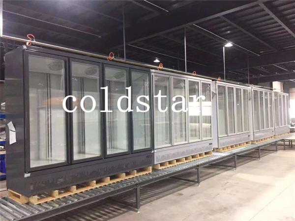 Embraco Compressor -22 Degree Upright Glass Door Freezer 2000L For Ice Cream