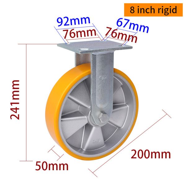 Heavy Duty Castors 200mm 8 Inch Swivel Caster With Brake 738-86A