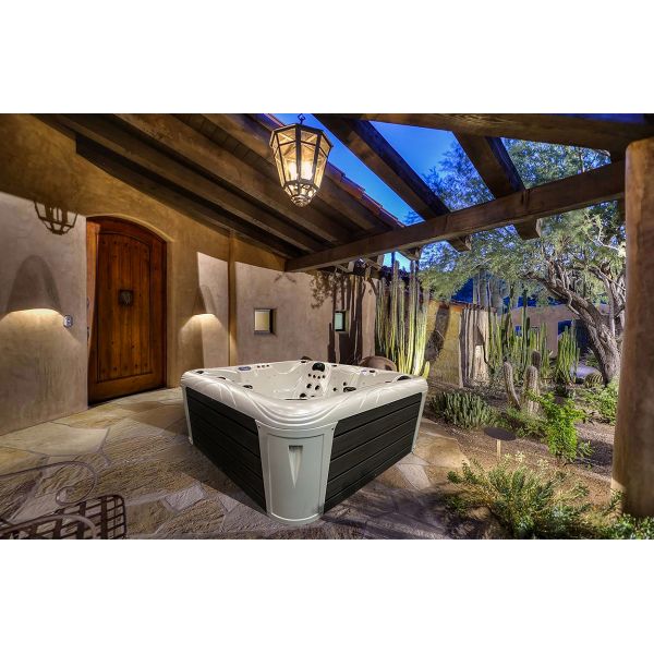 Jacuzzi al aire libre Masaje acrílico Spa bañera para 4 personas para hidroterapia relajante