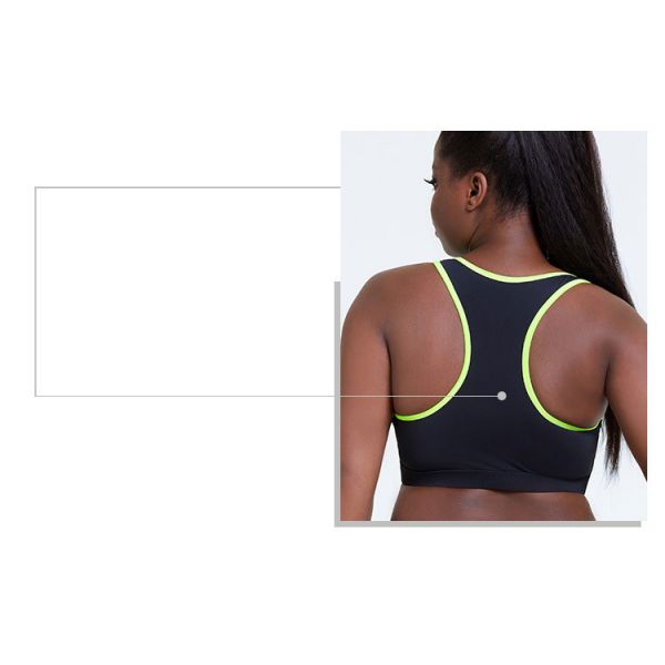 Richee Plus Size Racerback Sports Bra 5XL Seamless Yoga Bra Deep neck