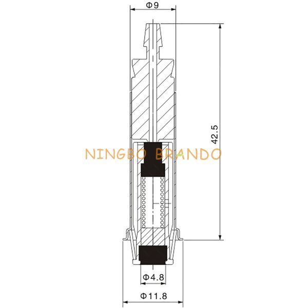 3/2 путей нормально закрывал Armature клапана соленоида проводника плунжера 9.0mm OD SS304