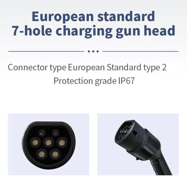 Factory Price European Type 2 Portable EV AC Charger Mobile Charging Station 10 A / 16 A / 32 A Connector Ev Charging Cable