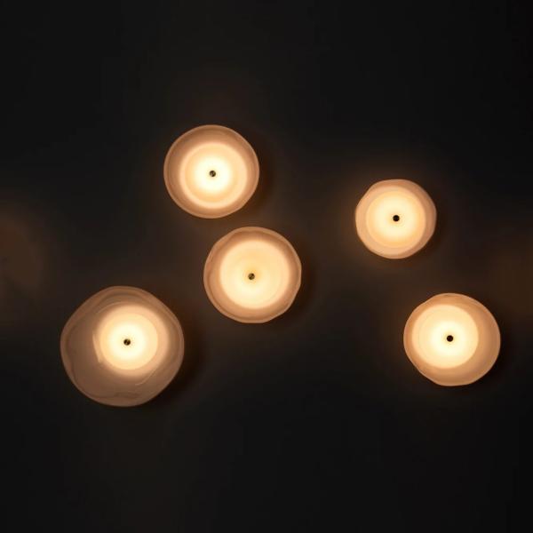 Salle de séjour moderne Villa Sconce Luxe Lampe murale en verre rond intérieur
