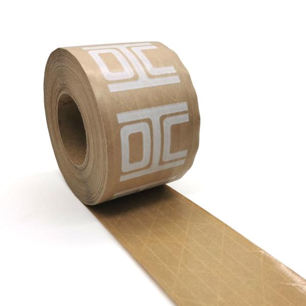 Custom printed LOGO reinforced Water-activated  kraft paper tape