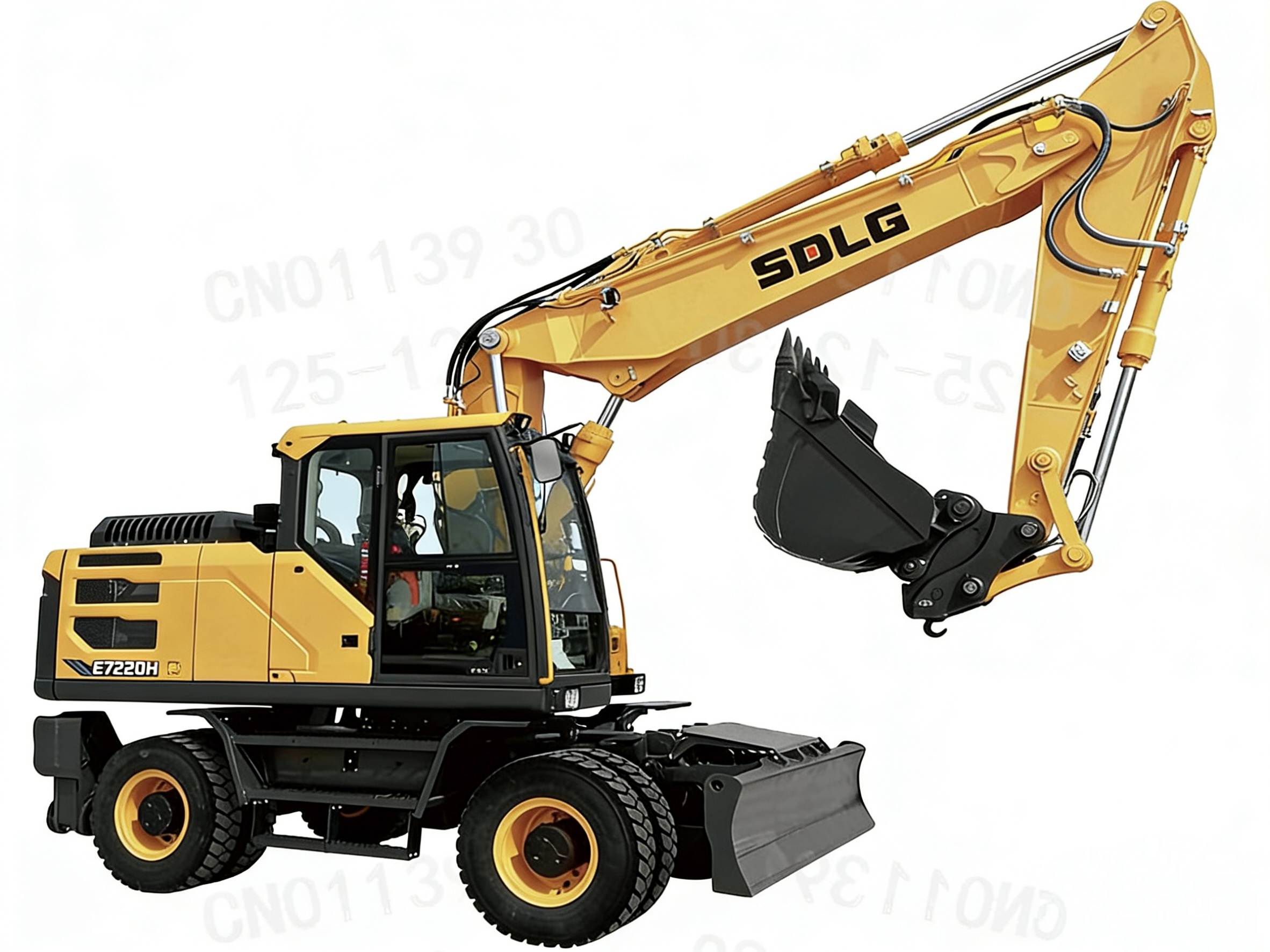SDLG Lingong LGMG 4 Tires Wheel Excavator E7220h 23t Digger With 0.95m³ Bucket
