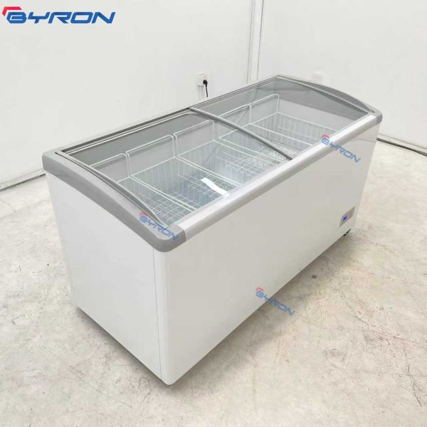 Commercial Glass Top Display Chest Freezer Ice Cream Refrigerator Customized
