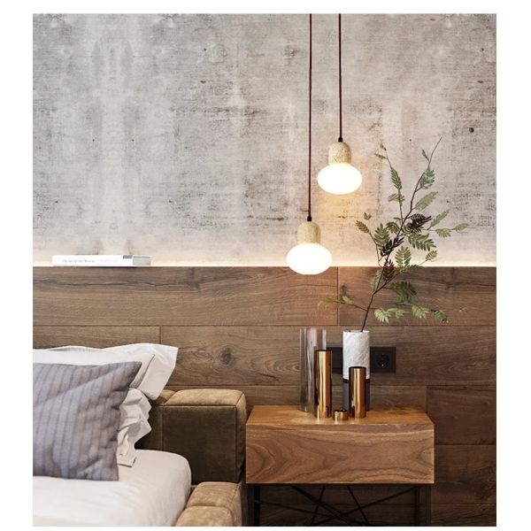 Wabi Sabi Pendant Light Designer Retro Stone Light Bedroom Bedside Dining Lights（WH-AP-676）