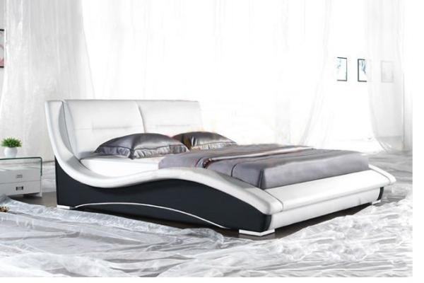 Contemporary Faux Leather Upholstered Platform Bed With Tufted Headboard, Brown…