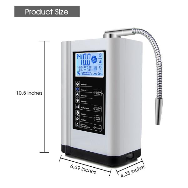 EHM-729 Household Alkaline Water Ionizer with 1-4L/min Flow Rate 130W Power and 110-240V Voltage